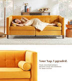 Dreamsir 78'' W Velvet Sofa, Mid-Century Love Seats Sofa Furniture - Image 3