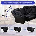 Power Reclining Leather Sectional Couch - Image 5