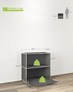 32.5-Inch Flip-Top Side Table & Buffet Cabinet - Image 3