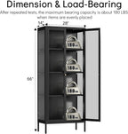 Polup Display Cabinet with 3 Side Tempered Glass, Metal Storage Cabinet & - Image 3