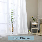 Short White Sheer Curtains 36 Inches 2 Panels Set - Image 2