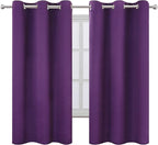 Purple Blackout Curtains 40 x 63 Inch Length/Set of 2 Curtain Panels/Thermal - Image 2