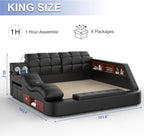 Multifunction Smart King Bed Frame, Luxury Upholstered Platform - Image 2