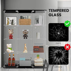Display Cabinet with Glass Door and Lock, 4-Tier 3-Column Curio Cabinets with - Image 6