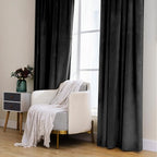 MIULEE Black Velvet Curtains 52x96 inches 2 Panels Luxury Blackout Curtains | - Image 7