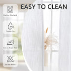 MYSKY HOME White Curtains for Living Room 1 Panel, Semi Sheer Curtains & Drapes - Image 8