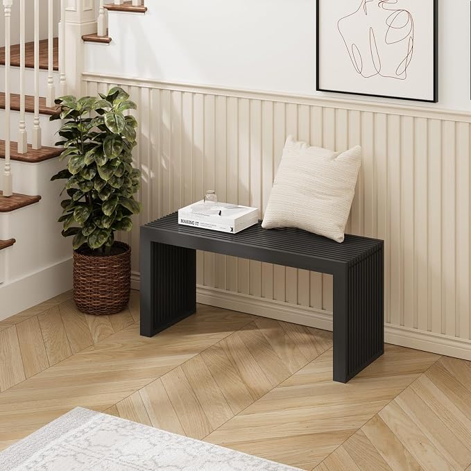 Bamboo Dining Bench, 35 inch Farmhouse Decor Indoor Kitchen Table Bench - Image 5