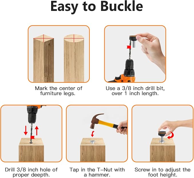 20 Pcs Adjustable Furniture Feet Levelers - Image 4