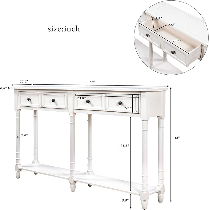 Merax Retro Console Table Sofa Table - Image 2