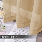 Tollpiz Sheer Curtains Linen Textured Bedroom Curtain Sheers Light Filtering - Image 4