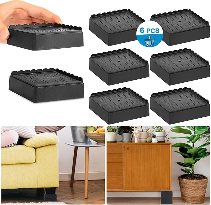 Bed Risers 1 inch, 2 inch, 3 inch, 4 inch Heavy Duty, Adjustable Furniture Riser by EGTTGIN