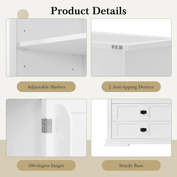 VilroCaz 78'' Tall Freestanding Kitchen Pantry - Image 4
