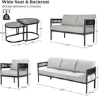 Grand patio 6-Piece Outdoor Furniture Set, 7 Seats Wicker Sofa Conversation Set - Image 2