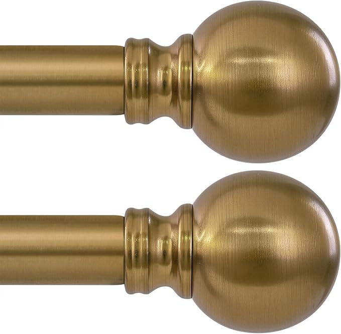 2 Pack Warm Gold Curtain Rods Set by Unknown