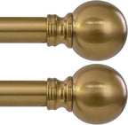 2 Pack Warm Gold Curtain Rods Set by Unknown