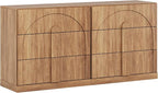 BELLEZE Sideboard Cabinet with 3 Drawers, Large Fluted Sideboard with Storage - Image 9