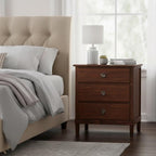 Brown 3-Drawer Nightstand with Eco-Friendly Materials, Promotes Sustainable - Image 3