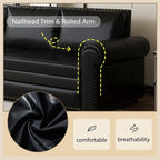 Faux Leather Sleeper Sofa Couch - Image 8
