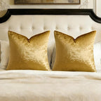 GIGIZAZA Gold Velvet Pillow Covers 26x26 Decorative Pillows Pack of 2 | Throw by GIGIZAZAFocusingonhomedecoration