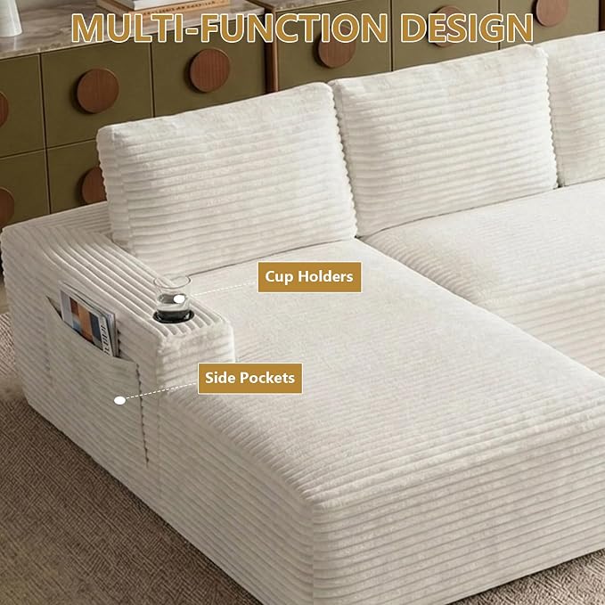 104" Cloud Sectional Couch L-Shaped - Image 5