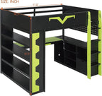 Full Size Gaming Loft Bed with Integrated Desk & RGB LED Lights, Pro-Gamer Bunk - Image 2