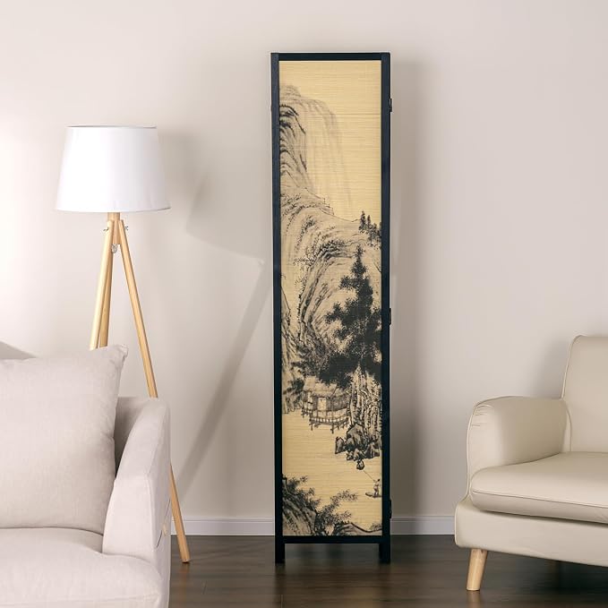 MyGift Decorative 6 Panel Folding Room Divider Bamboo Screen - Image 7