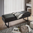 Furmax Waiting Room Chairs Faux Leather Office Guest Chair, 59.6 Inches - Image 2