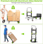 3-in-1 Folding Hand Trucks, 600Lbs Convertible Hand Truck Dolly, Heavy Duty - Image 5
