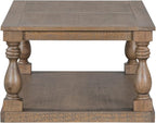 Merax Vintage Coffee Table Featuring Artistic Vase Column Legs and Luxurious - Image 7