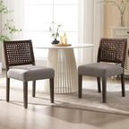 LZAREAL Farmhouse Dining Chairs Set of 2 Linen Fabric Upholstered Accent Side by LZAREALBetterRoomForRealLiving