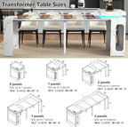 Extendable Dining Table with Charging Station, Convertible Folding Console Table - Image 4