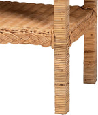 Bali & pari Minahasa Bohemian Light Honey Braided Rattan Side Table - Image 6