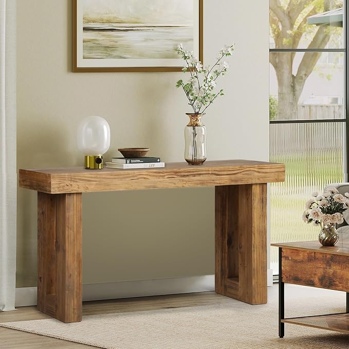 HOKYHOKY Reclaimed Solid Wood Console Table, Rectangular Couch Tables Behind - Image 9