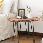 27.5 Inch Live Edge Side Table, Wood Freeform Small End Table - Image 3