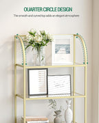 Hzuaneri Bookcase Bookshelf, Tempered Glass Arched Bookshelf - Image 5