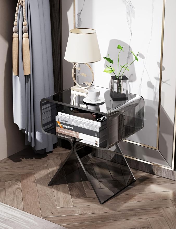 Acrylic Nightstand Side Table Modern Design Clear Home Decor Display End Table - Image 9