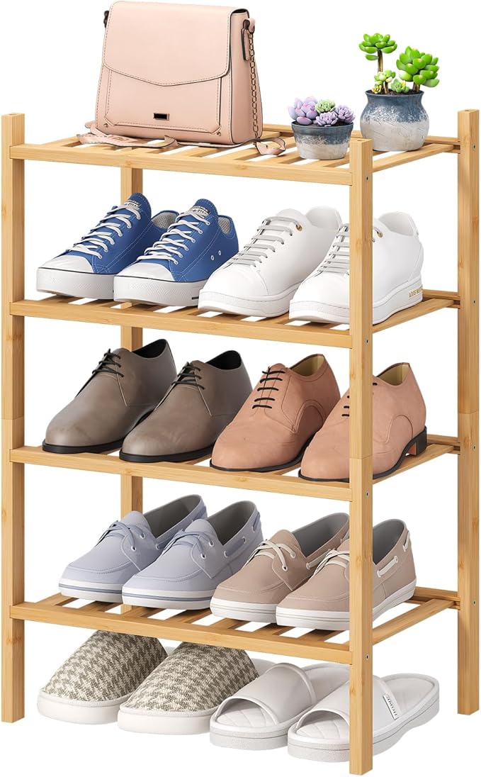 viewcare Small Shoe Rack, 4-Tier Rack by VIEWCARE