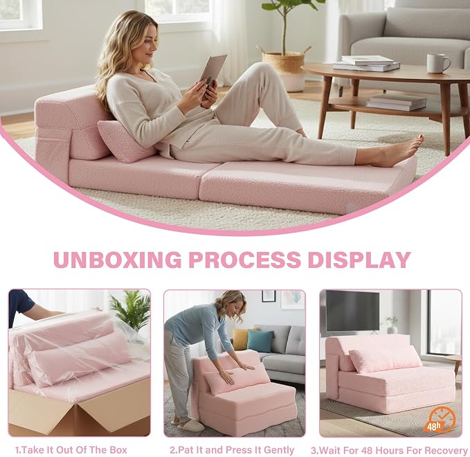 Tiita Convertible Folding Sofa Bed Single Size - Image 9