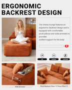 Cloud Sectional Couch, Corduroy Boneless Couches - Image 7