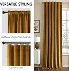 MIULEE Velvet Curtains Extra Wide 66x84 inches Gold Curtains | Luxury, Room - Image 2