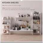 4NM No Assembly Folding Bookshelf Storage Shelves 4 Tiers Vintage Bookcase - Image 4