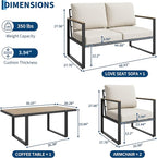 GarveeHome 4-Piece Aluminum Patio Furniture Set - Image 2