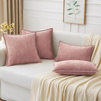 MIULEE Decorative Couch Throw Pillow Covers 16x16 Inch Blush Pink 2 Pack | - Image 5