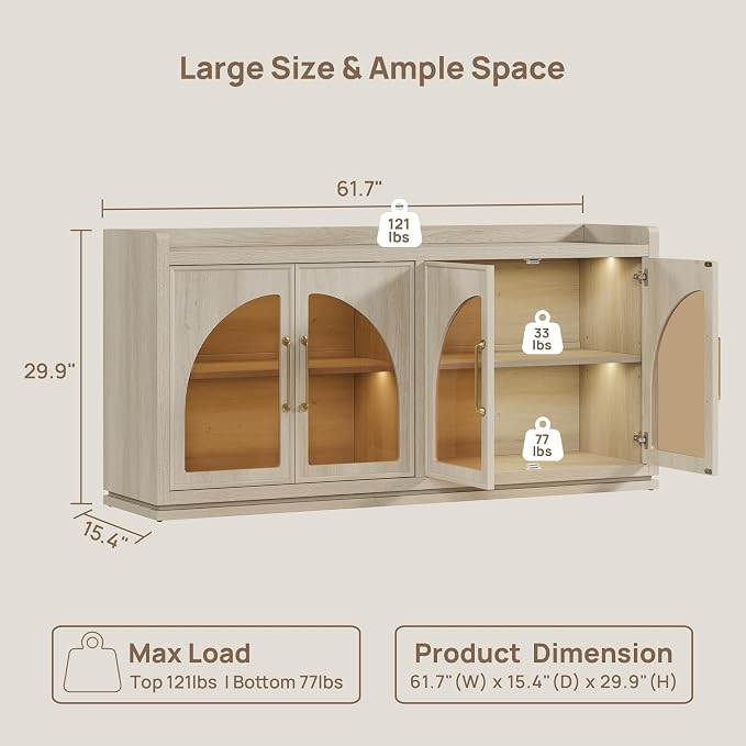 SICOTAS Sideboard Buffet Cabinet - Image 2