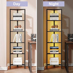 TUTOTAK Corner Shelf with LED Light, 6-Tier Corner Bookshelf - Image 5