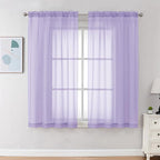 Chyhomenyc Lilac Sheer Curtains 45 Inch Long 2 Panels, Light Filtering Rod by Chyhomenyc