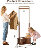 Taitiy Clothes Rack Solid Wood Coat Rack, Metal and Solid Wood Combination - Image 2