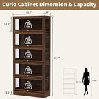 Display Cabinet with Acrylic Glass Doors, 5-Tiers Curio Cabinet with LED - Image 2