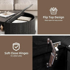 JOINICE Black Round Coffee Table - Image 4
