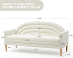 63" Small Loveseat Sofa for Small Spaces, Mid Century Modern Sofa, Linen - Image 2